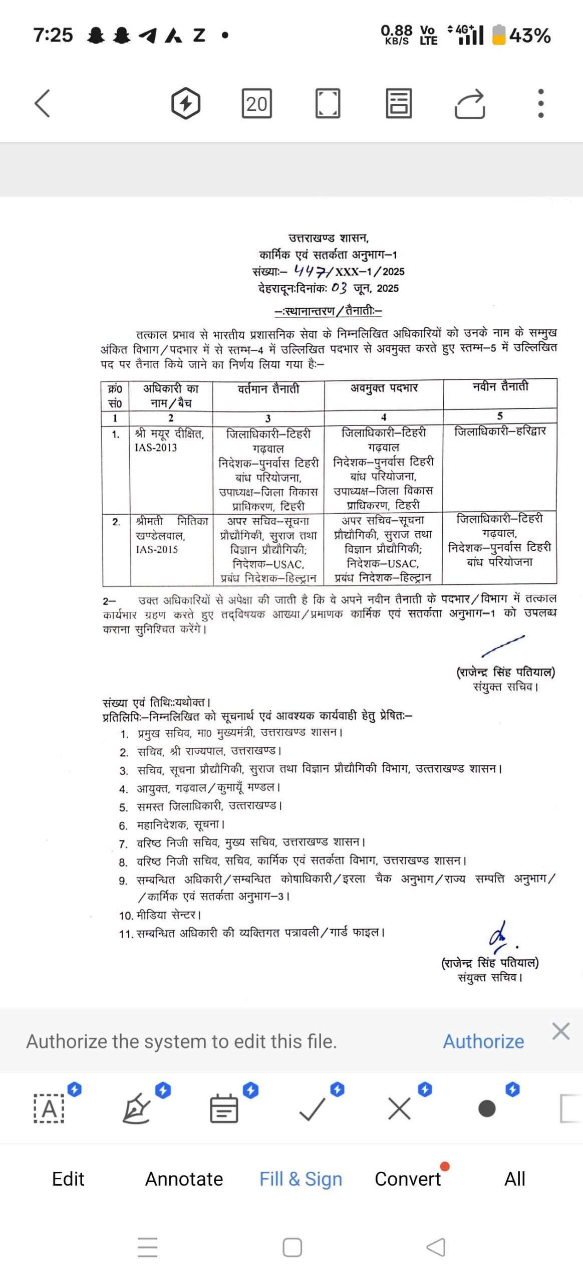 हरिद्वार-टिहरी में बड़ा प्रशासनिक फेरबदल: मयूर दीक्षित बने हरिद्वार डीएम, नितिका खंडेलवाल को टिहरी की कमान