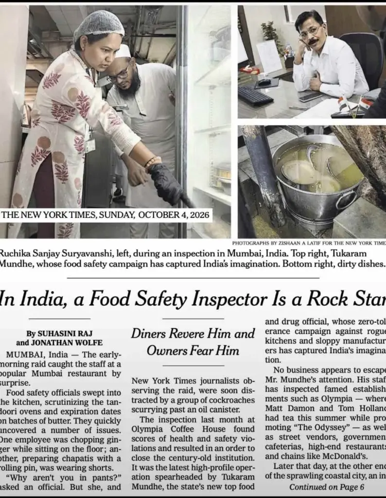 महाराष्ट्र के FDA कमिश्नर तुकाराम मुंडे को न्यूयॉर्क टाइम्स ने बताया 'रॉकस्टार'